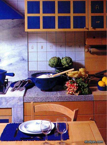 Цвет ультрамарин в цветовом оформлении кухни